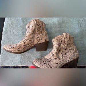 Snake skin booties size 9